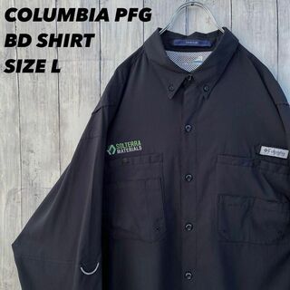 コロンビア(Columbia)のアメリカ古着　コロンビアPFG 2WAYフィッシングBDシャツ　サイズLブラック(シャツ)