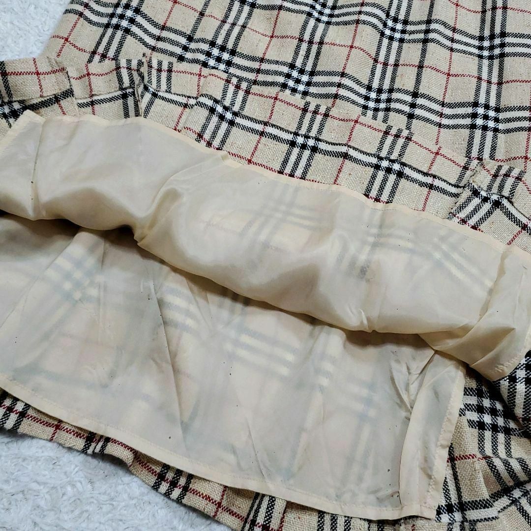 BURBERRY(バーバリー)の極美品 4L バーバリー シルク 羊毛 リネン スカート ベージュ 大きいサイズ レディースのスカート(ロングスカート)の商品写真