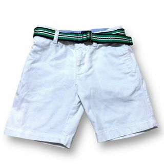 ポロラルフローレン(POLO RALPH LAUREN)のポロラルフローレン　ショートパンツ　白　ホワイト　キッズ　ベルト付き　3/3T(パンツ/スパッツ)