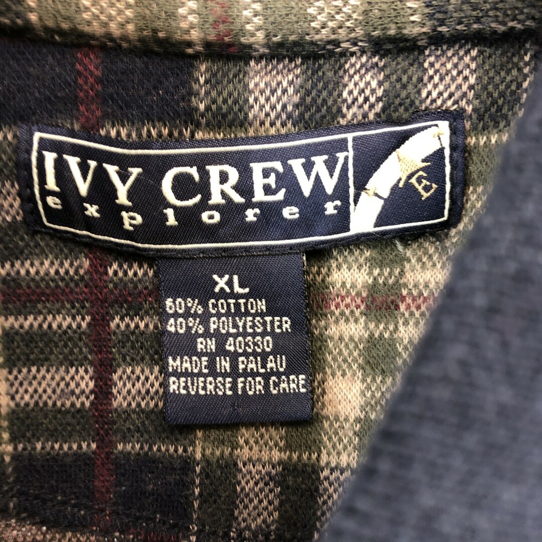 古着 IVY CREW 長袖 チェック ポロシャツ メンズXL /eaa430364 メンズのトップス(ポロシャツ)の商品写真