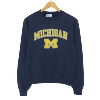 チャンピオン(Champion)の古着 チャンピオン Champion AUTHENTIC ATHLETICWEAR MICHIGAN ミシガン大学 カレッジスウェットシャツ トレーナー レディースM /eaa428497(トレーナー/スウェット)