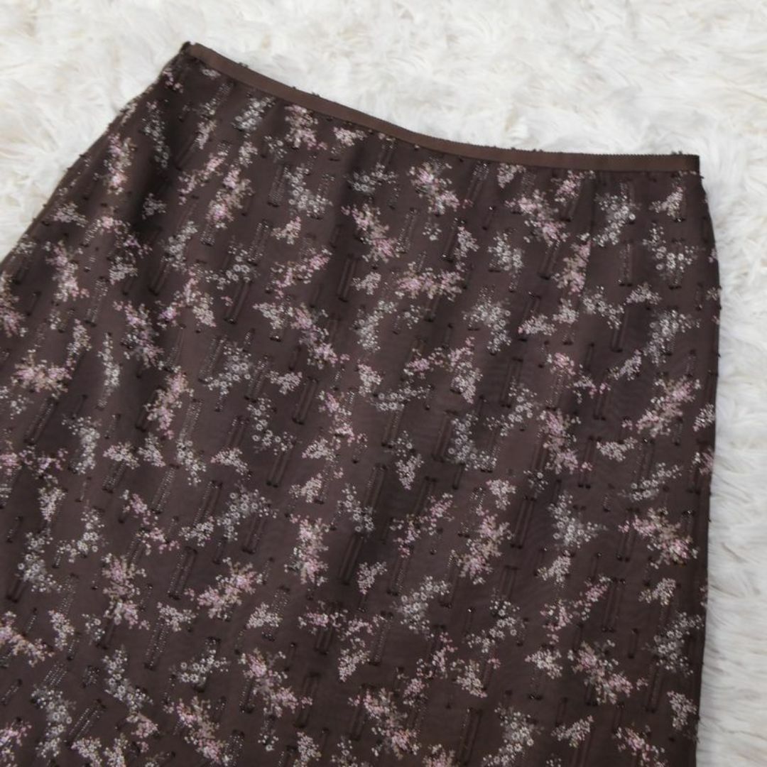 kumikyoku（組曲）(クミキョク)の組曲 KUMIKYOKU ひざ丈 スカート シアー 花柄 フレア 日本製 M レディースのスカート(ひざ丈スカート)の商品写真