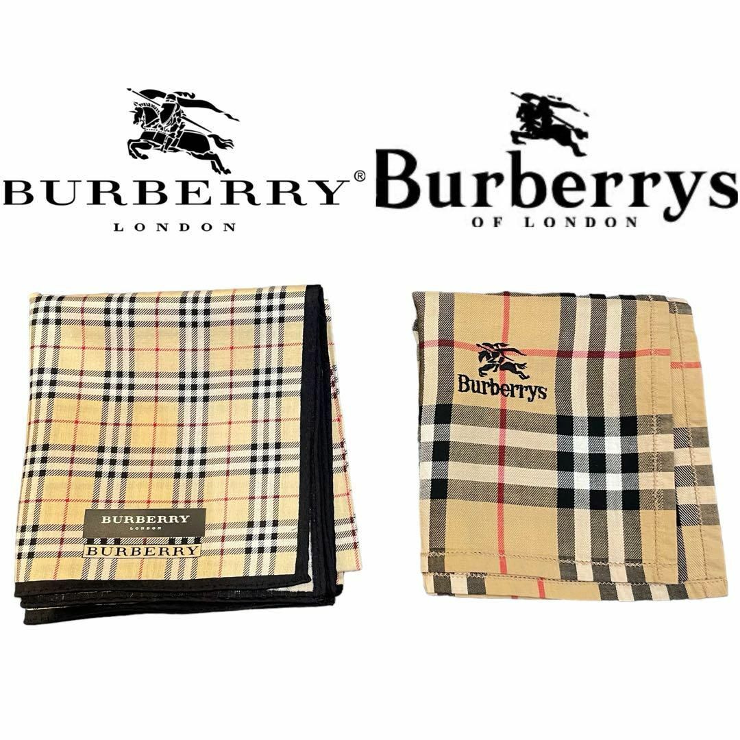 BURBERRY(バーバリー)の即発送 極美品 BURBERRYS BURBERRYLONDON ハンカチ 2枚 レディースのファッション小物(ハンカチ)の商品写真