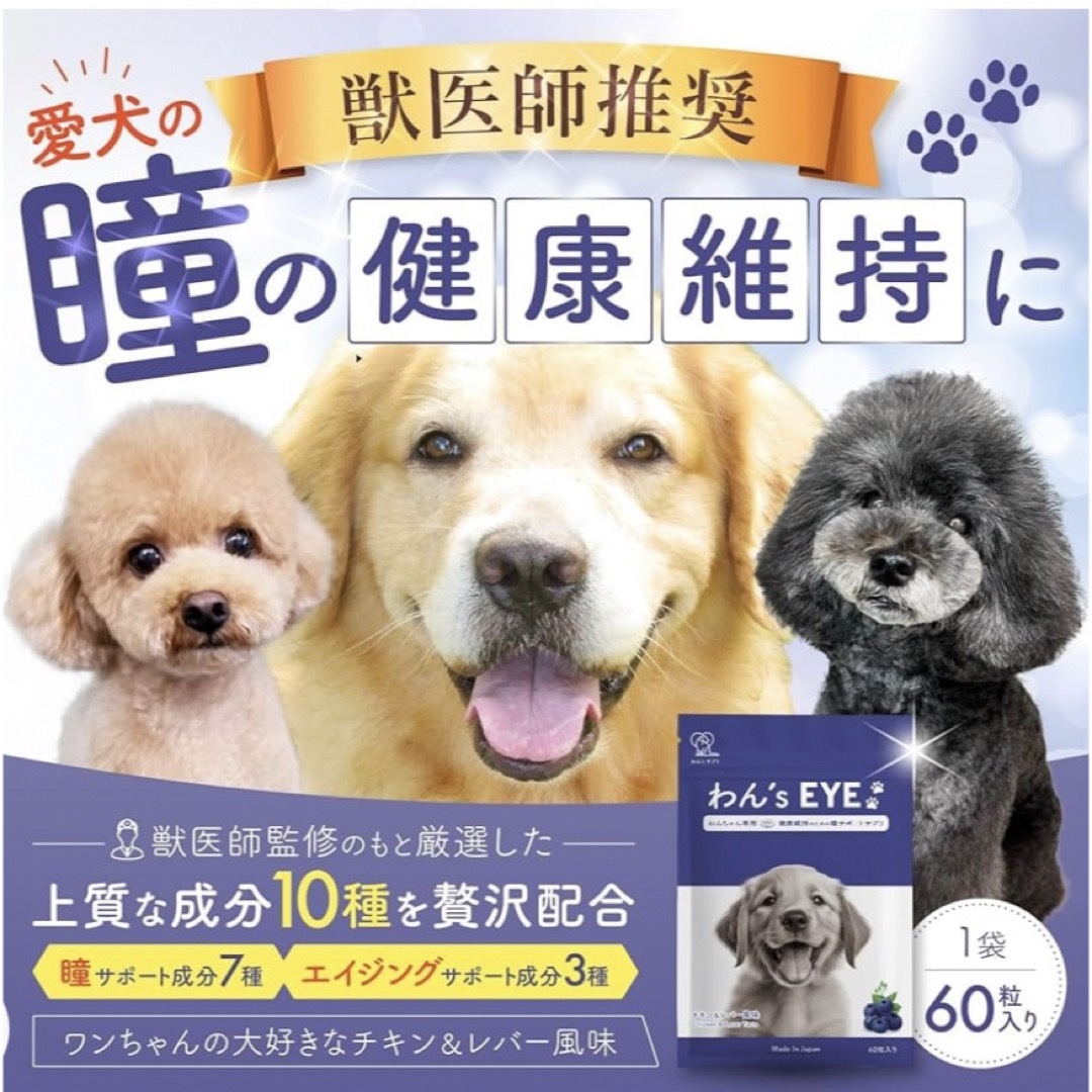 わんちゃん 瞳 サプリメント 健康維持 犬用 栄養補完食 愛犬 ペット用 その他のペット用品(犬)の商品写真