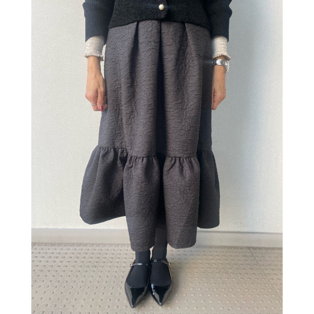 tiara(ティアラ)のふくれジャガードスカート レディースのスカート(ひざ丈スカート)の商品写真