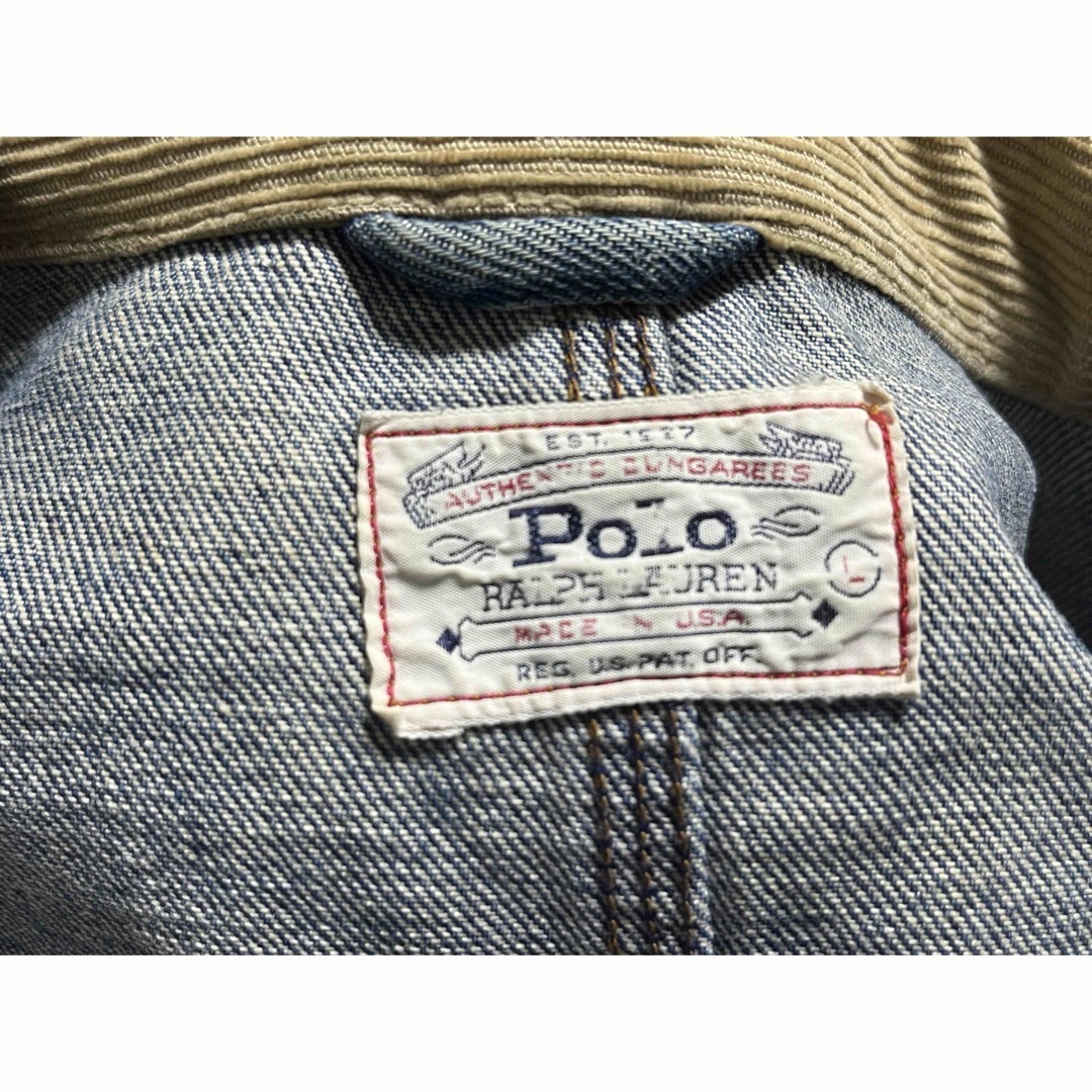 POLO RALPH LAUREN(ポロラルフローレン)の80s90s 超希少 USA製 ポロラルフローレン デニムジャケット メンズのジャケット/アウター(Gジャン/デニムジャケット)の商品写真