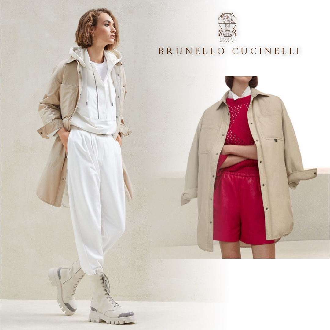 BRUNELLO CUCINELLI(ブルネロクチネリ)のM04★未使用★22SS★極上モニーレ装飾つき パファーコート ブルネロクチネリ レディースのジャケット/アウター(スプリングコート)の商品写真