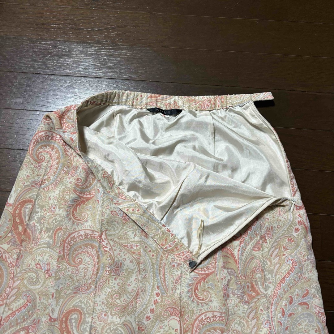 LOOK(ルック)のKORET コレット❗️ロングスカート　ミモレ丈　ペイズリー柄　薄地　春夏　M レディースのスカート(ロングスカート)の商品写真