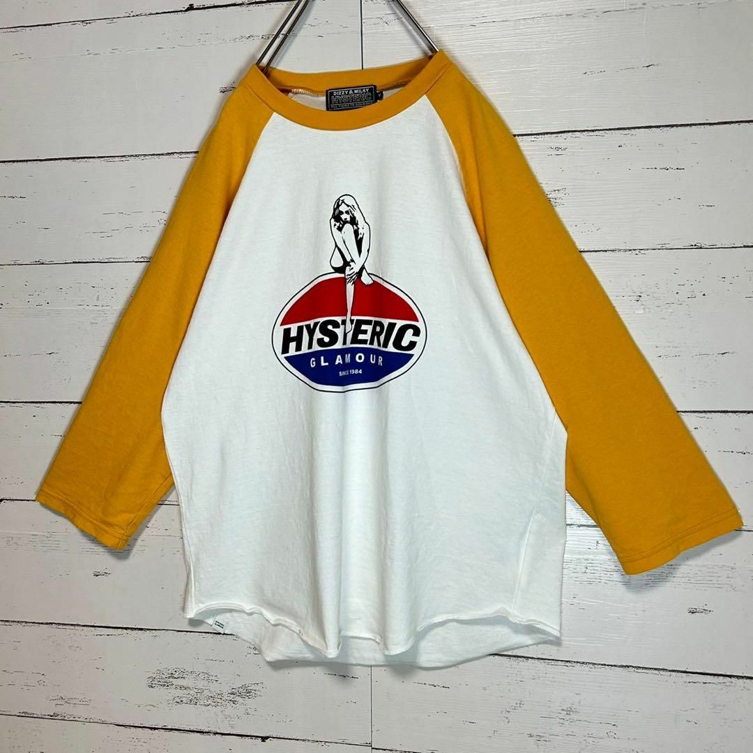 HYSTERIC GLAMOUR(ヒステリックグラマー)の【コムドットやまと着用】ヒステリックグラマー☆ラグランシャツ 七分袖 入手困難 メンズのトップス(Tシャツ/カットソー(七分/長袖))の商品写真