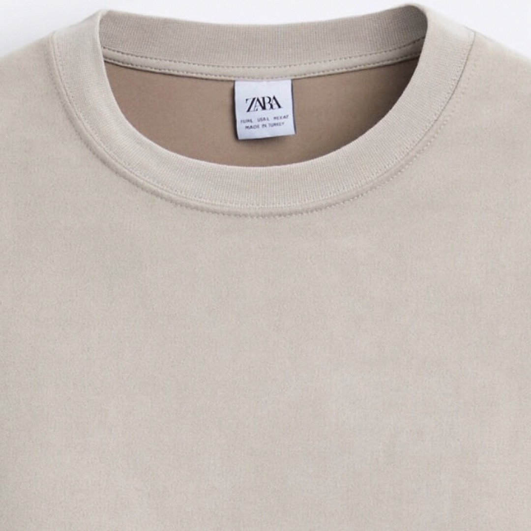 ZARA(ザラ)のZARA⭐️ エンブロイダリーテキスト スウェットシャツ XXL 刺繍 ブラウン メンズのトップス(スウェット)の商品写真