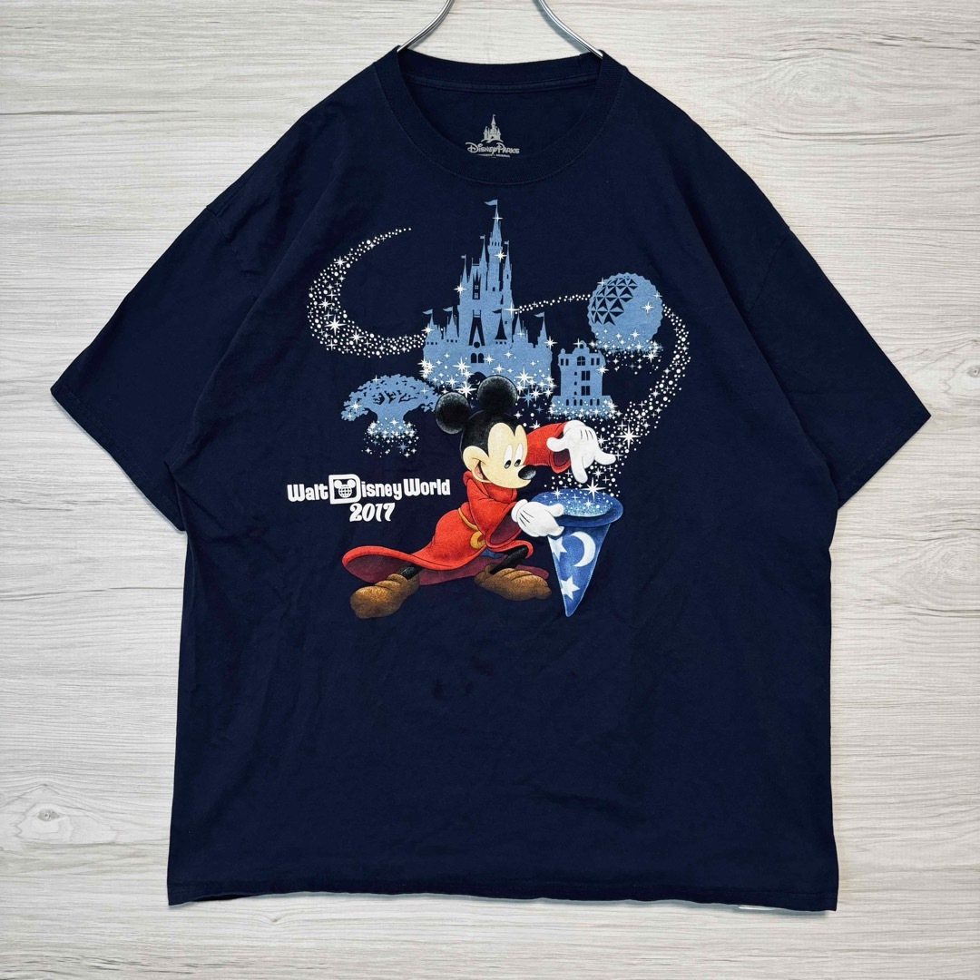 Disney(ディズニー)の【入手困難】ディズニー　ファンタジアミッキー　Tシャツ　2XLサイズ　一点物 メンズのトップス(Tシャツ/カットソー(半袖/袖なし))の商品写真