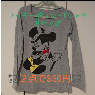 ディズニー(Disney)のディズニー ミッキープリント長袖Tシャツ Mサイズ(Tシャツ(長袖/七分))