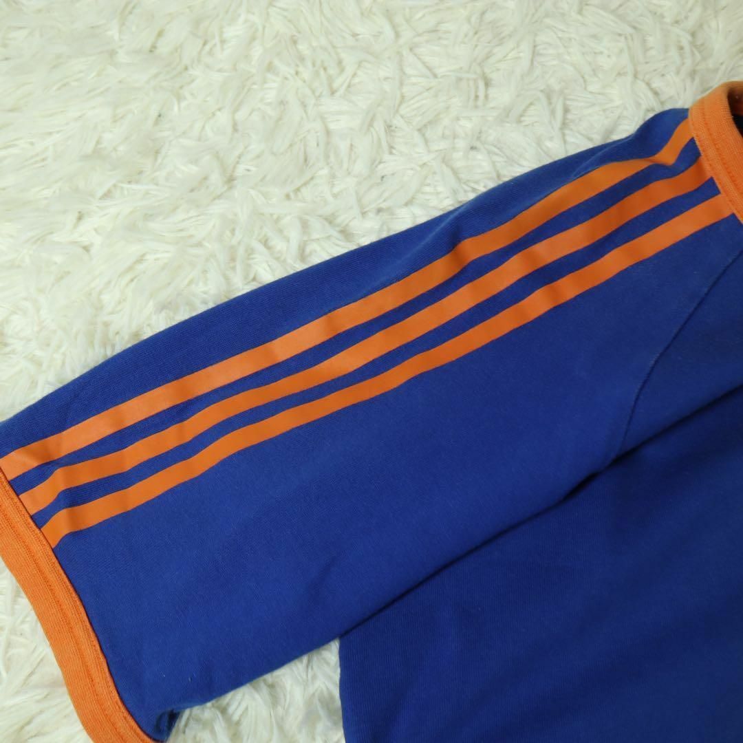 adidas(アディダス)の【レトロ古着◎希少】80s ラグランスリーブ リンガーT トレフォイルロゴ L メンズのトップス(Tシャツ/カットソー(半袖/袖なし))の商品写真