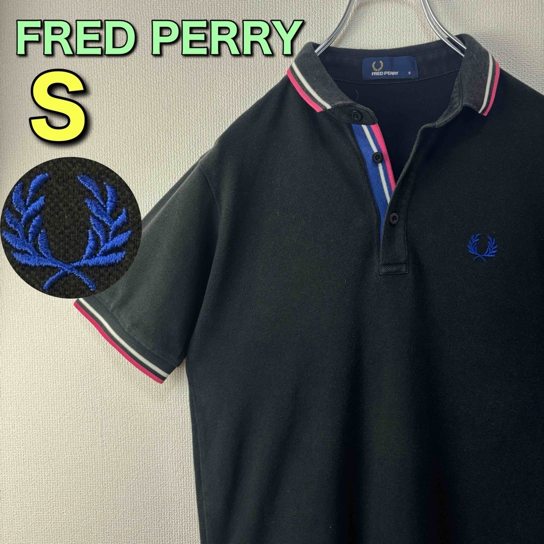 FRED PERRY(フレッドペリー)の人気　フレッドペリー　ポロシャツ　黒　青　白　ピンク　S古着 メンズのトップス(ポロシャツ)の商品写真