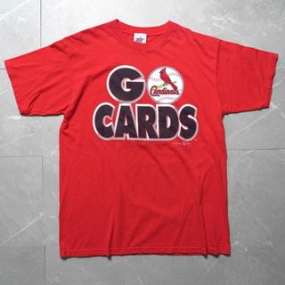 USA製　90s プリントTシャツ　MLB カージナルス　XLサイズ　レッド(Tシャツ/カットソー(半袖/袖なし))