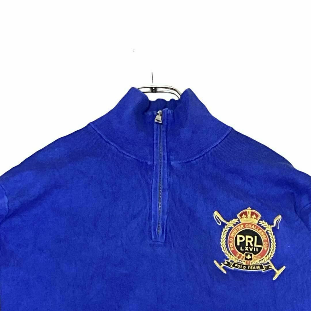 POLO RALPH LAUREN(ポロラルフローレン)のポロラルフローレン コットンニット ハーフジップ エンブレム 薄手 h73 メンズのトップス(ニット/セーター)の商品写真