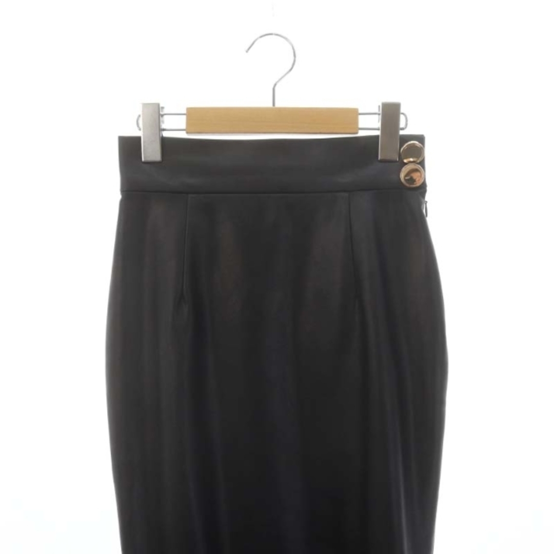 eimy istoire(エイミーイストワール)のエイミーイストワール フェイクレザー フリンジ スカート タイト ロング M 黒 レディースのスカート(ロングスカート)の商品写真