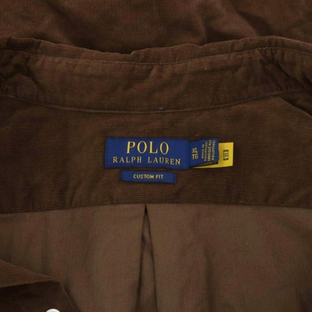 POLO RALPH LAUREN(ポロラルフローレン)のポロ ラルフローレン CUSTOM FIT コーデュロイ シャツ 長袖 XL 茶 メンズのトップス(シャツ)の商品写真