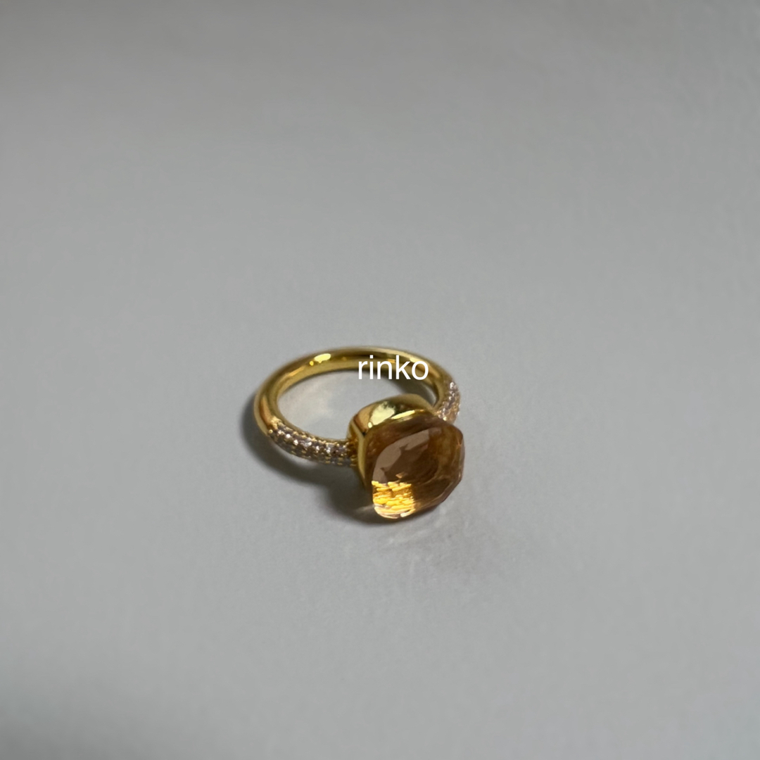 ヌードストーンパヴェリング YG x シャンパン レディースのアクセサリー(リング(指輪))の商品写真