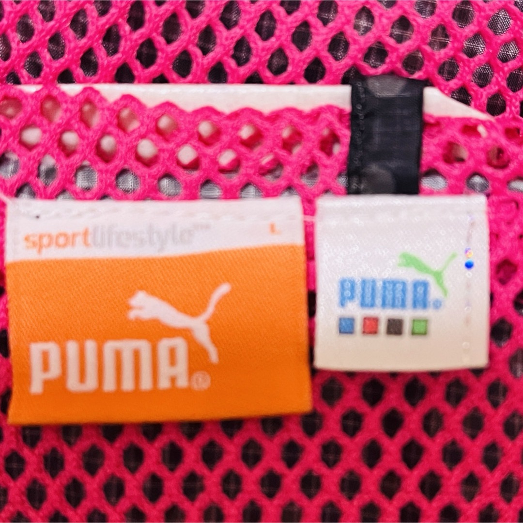 PUMA(プーマ)のPUMAウインドブレーカー　メッシュ　L レディース　ドット柄　刺繍ロゴ レディースのジャケット/アウター(ナイロンジャケット)の商品写真