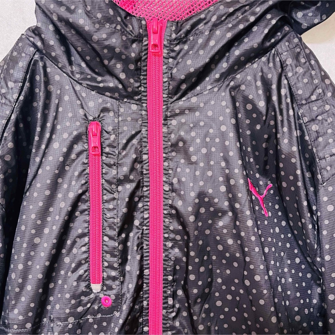 PUMA(プーマ)のPUMAウインドブレーカー　メッシュ　L レディース　ドット柄　刺繍ロゴ レディースのジャケット/アウター(ナイロンジャケット)の商品写真