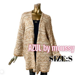 アズールバイマウジー(AZUL by moussy)のAZUL ♥ ルーズ ジャガードロングニットガウン カーディガン(カーディガン)