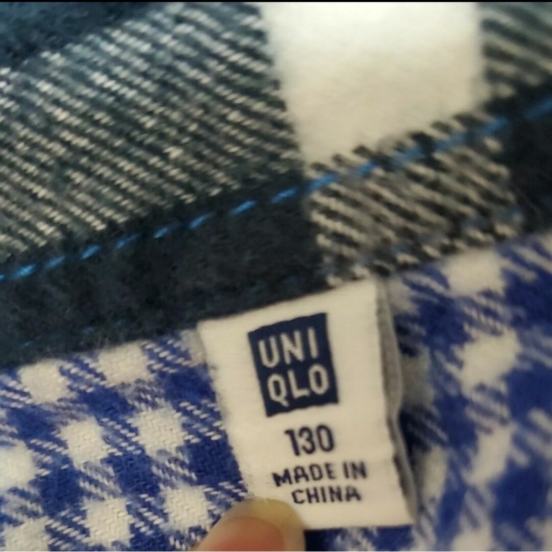 UNIQLO(ユニクロ)の長袖シャツ　 ボタンダウン　 ネルシャツ　 チェック　 トップス キッズ/ベビー/マタニティのキッズ服男の子用(90cm~)(ブラウス)の商品写真