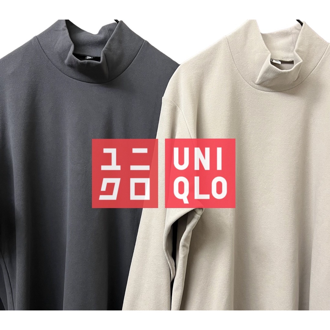 UNIQLO(ユニクロ)のUNIQLO ユニクロ　ストレッチ　フリース　モックネックT（長袖）２点 メンズのトップス(Tシャツ/カットソー(七分/長袖))の商品写真