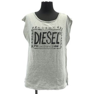 ディーゼル(DIESEL)のディーゼル ロゴ ノースリーブ カットソー プリント カットオフ コットン(カットソー(半袖/袖なし))