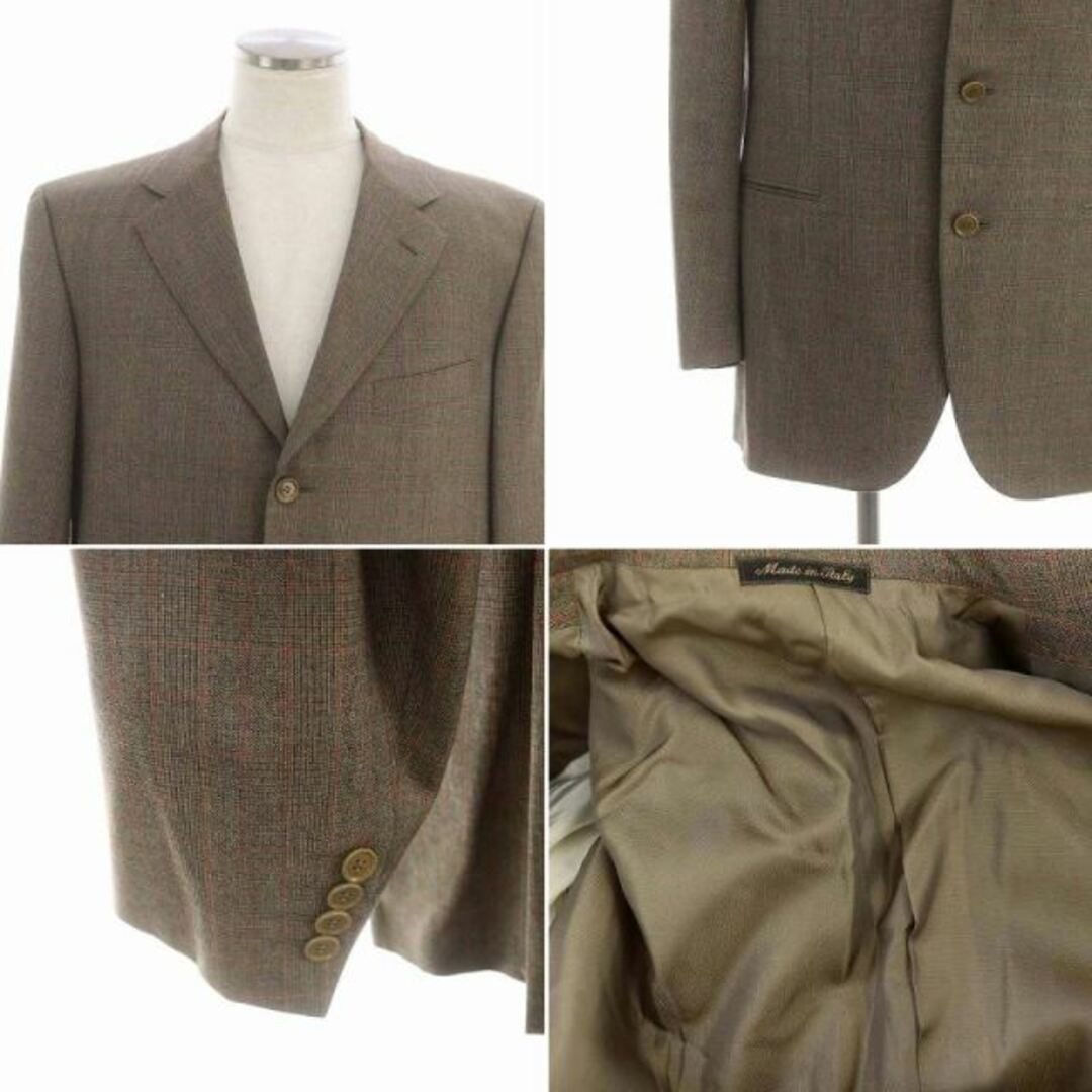 パルジレリ スーツ セットアップ ウール チェック ジャケット パンツ 52 メンズのスーツ(スーツジャケット)の商品写真