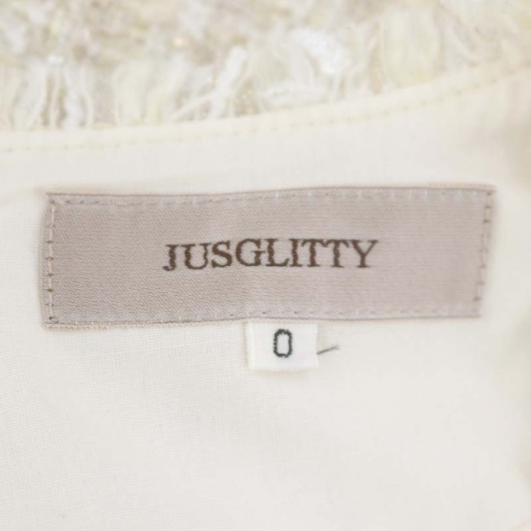 JUSGLITTY(ジャスグリッティー)のジャスグリッティー 23SS ツイードミニワンピース ノースリーブ Vネック 0 レディースのワンピース(ミニワンピース)の商品写真