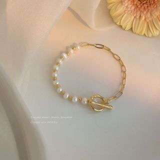 再入荷♡　ブレスレット　ゴールド　パール　チェーン　レディース　お洒落　韓国