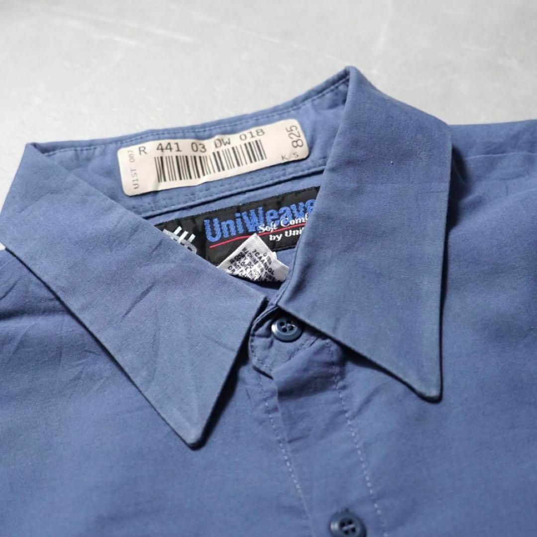 ワークシャツ　XLサイズ　ライトブルー　企業系　ワッペン　長袖 メンズのトップス(シャツ)の商品写真