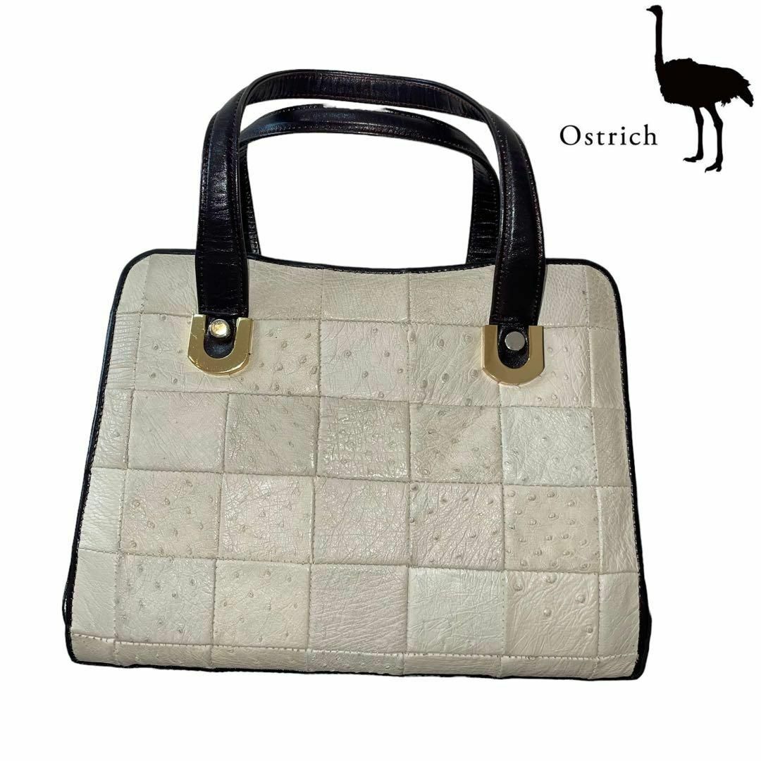 OSTRICH(オーストリッチ)の即日発送 極美品 Ostrich ハンドバッグ レザー ホワイト レディースのバッグ(ハンドバッグ)の商品写真