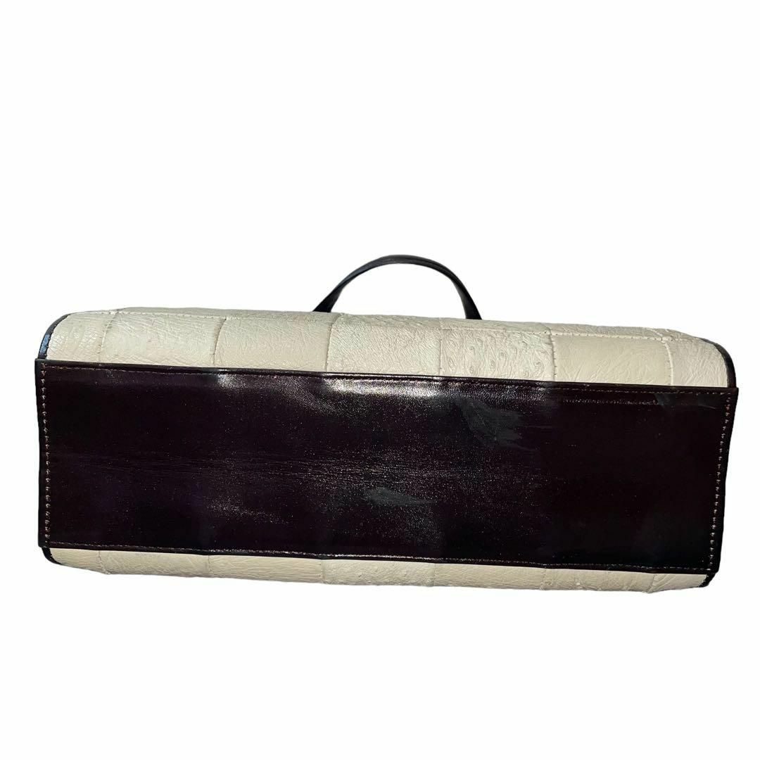 OSTRICH(オーストリッチ)の即日発送 極美品 Ostrich ハンドバッグ レザー ホワイト レディースのバッグ(ハンドバッグ)の商品写真