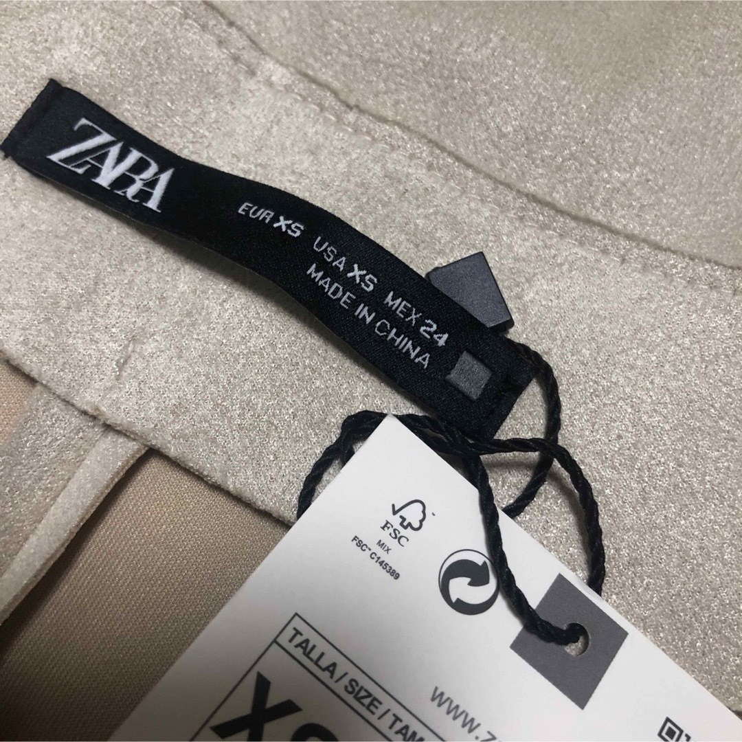 ZARA(ザラ)のZARA  ダブルブレストフェイクスエード  ジャンパースカート レディースのワンピース(ロングワンピース/マキシワンピース)の商品写真