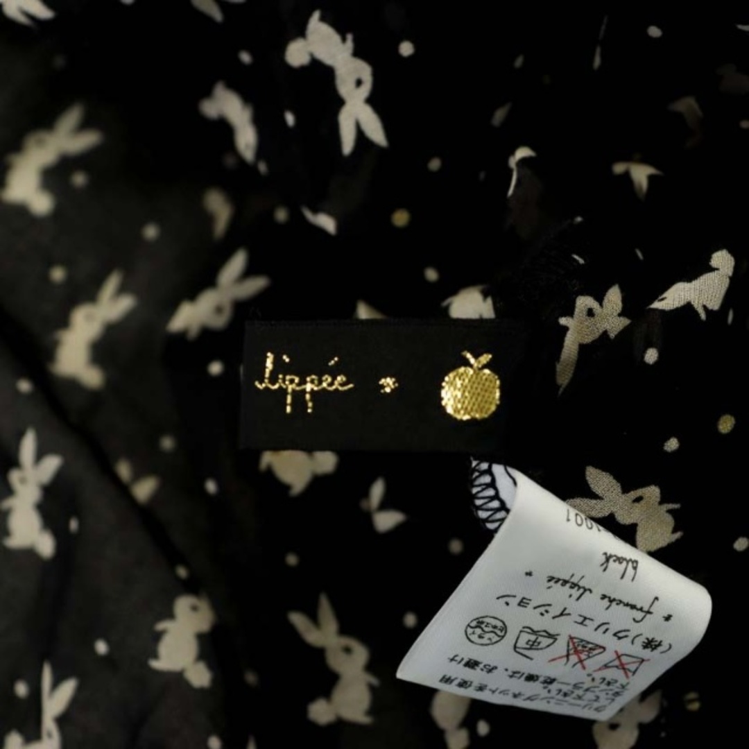 franche lippee(フランシュリッペ)のフランシュリッペ ブラック ノースリーブブラウス シャツ うさぎ M 黒 レディースのトップス(シャツ/ブラウス(半袖/袖なし))の商品写真