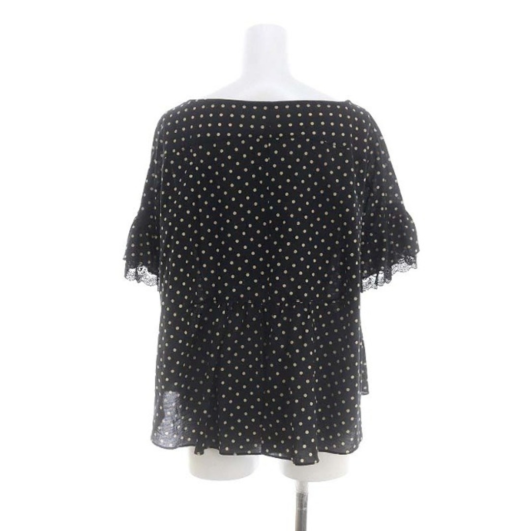 franche lippee(フランシュリッペ)のフランシュリッペ black ドット レース ブラウス プルオーバー 半袖 レディースのトップス(シャツ/ブラウス(半袖/袖なし))の商品写真