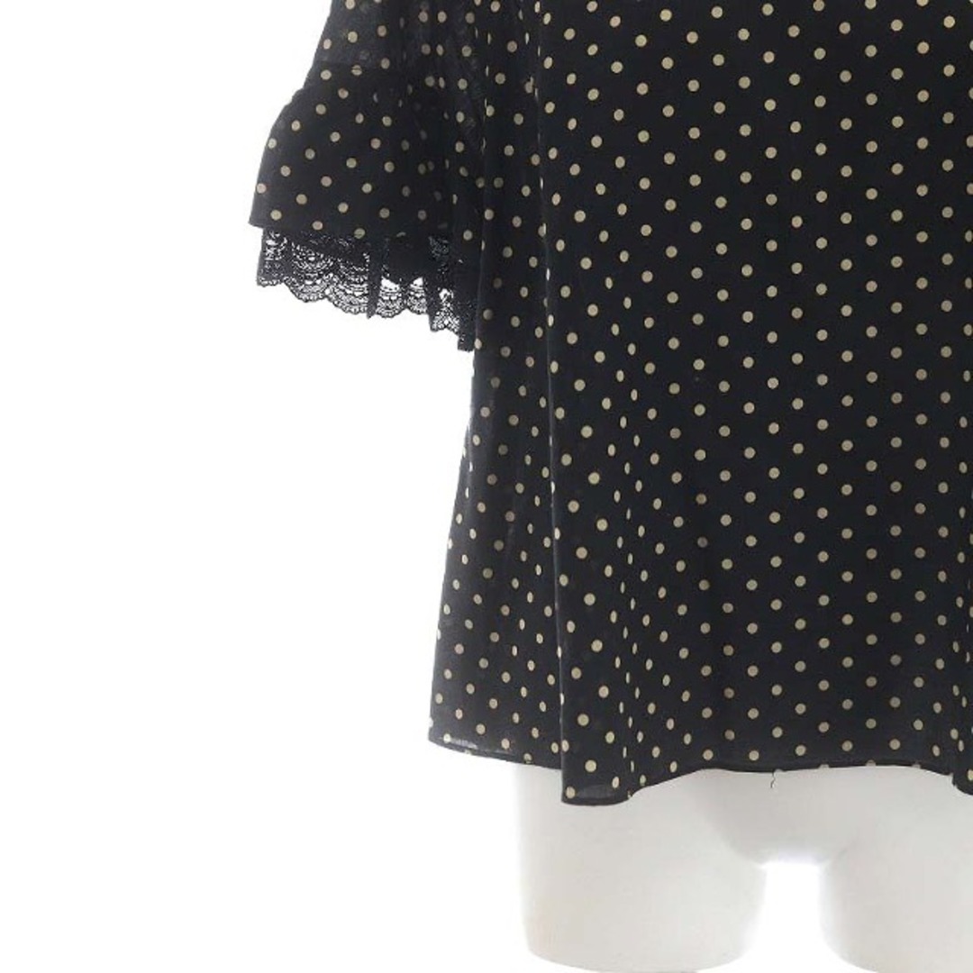 franche lippee(フランシュリッペ)のフランシュリッペ black ドット レース ブラウス プルオーバー 半袖 レディースのトップス(シャツ/ブラウス(半袖/袖なし))の商品写真