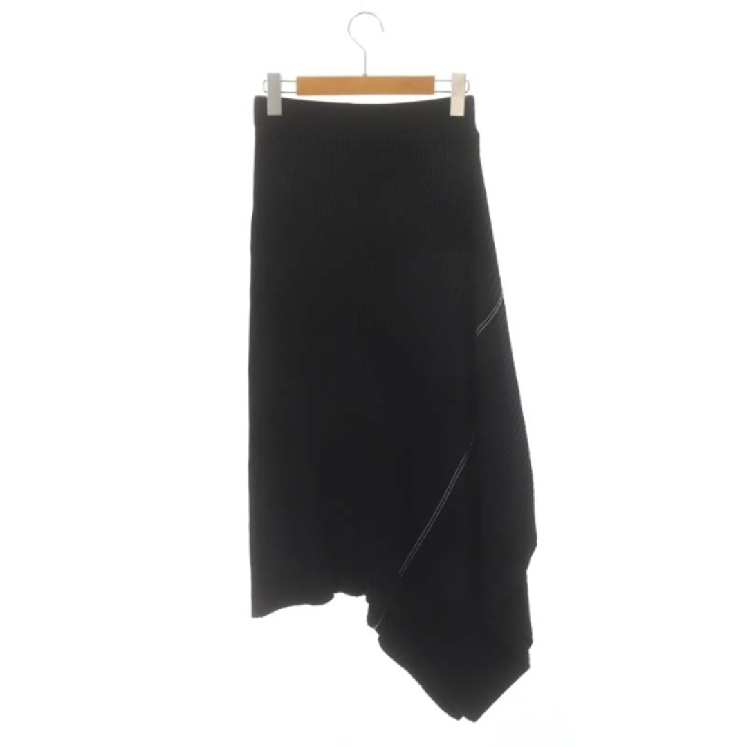 LE CIEL BLEU(ルシェルブルー)のルシェルブルー スカート ロング丈 ミモレ丈 リブ 36 S 黒 ブラック レディースのスカート(ロングスカート)の商品写真