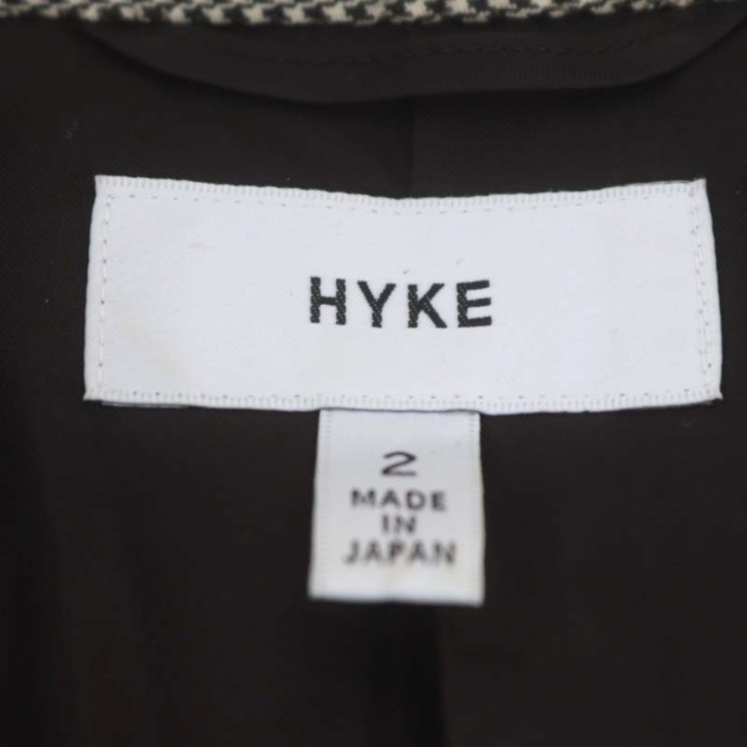 HYKE(ハイク)のハイク 千鳥柄 ダブル テーラードジャケット 総裏地 2 ダークブラウン レディースのジャケット/アウター(その他)の商品写真