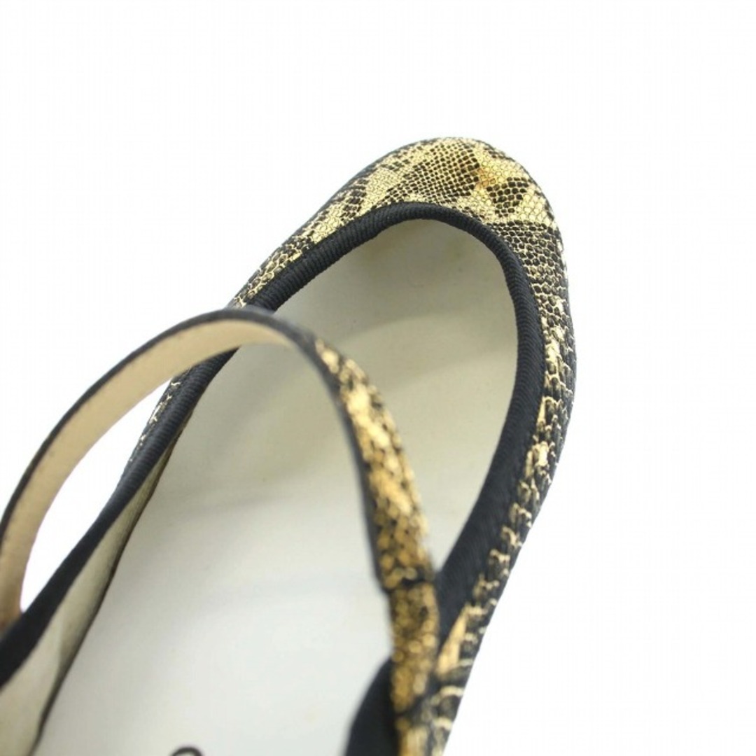 repetto(レペット)のレペット パンプス シューズ パイソン柄 ラウンドトゥ 37 24cm ゴールド レディースの靴/シューズ(ハイヒール/パンプス)の商品写真