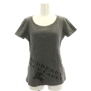 バーバリーブルーレーベル(BURBERRY BLUE LABEL)のバーバリーブルーレーベル ロゴTシャツ カットソー 半袖 38 グレー 黒(Tシャツ(半袖/袖なし))