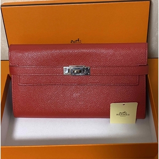 エルメス(Hermes)のHERMES❤️ケリーウォレット　ブーゲンビリア　赤系　エルメス　長財布(財布)