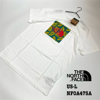 ザノースフェイス(THE NORTH FACE)の【新品】US-L ノースフェイス Tシャツ 半袖 ボックスロゴ ホワイト 海外(Tシャツ/カットソー(半袖/袖なし))