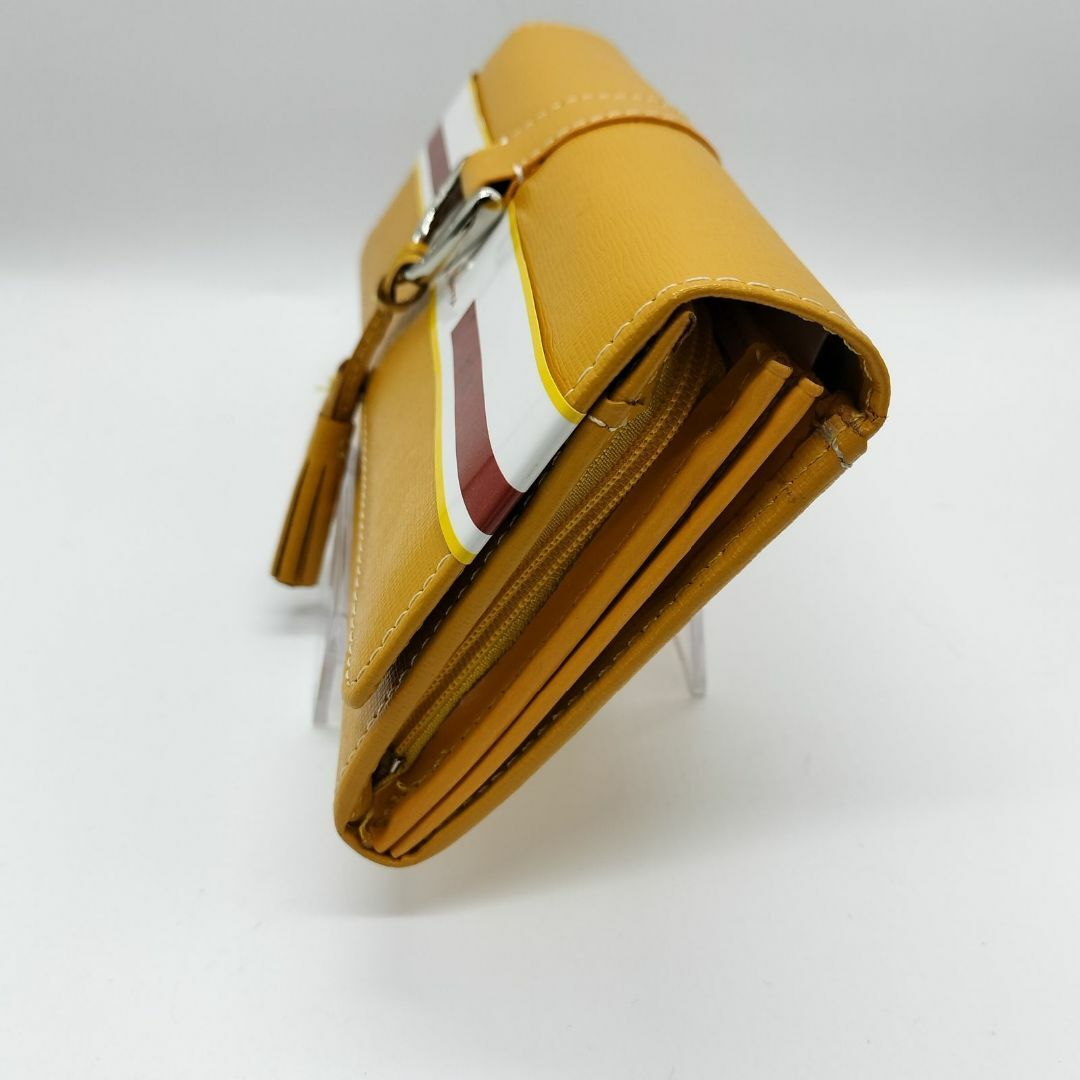 Salvatore Marra(サルバトーレマーラ)の【カウレザー✨新品未使用品】　サルバトーレマーラ　二つ折り 長財布 タッセル　黄 レディースのファッション小物(財布)の商品写真