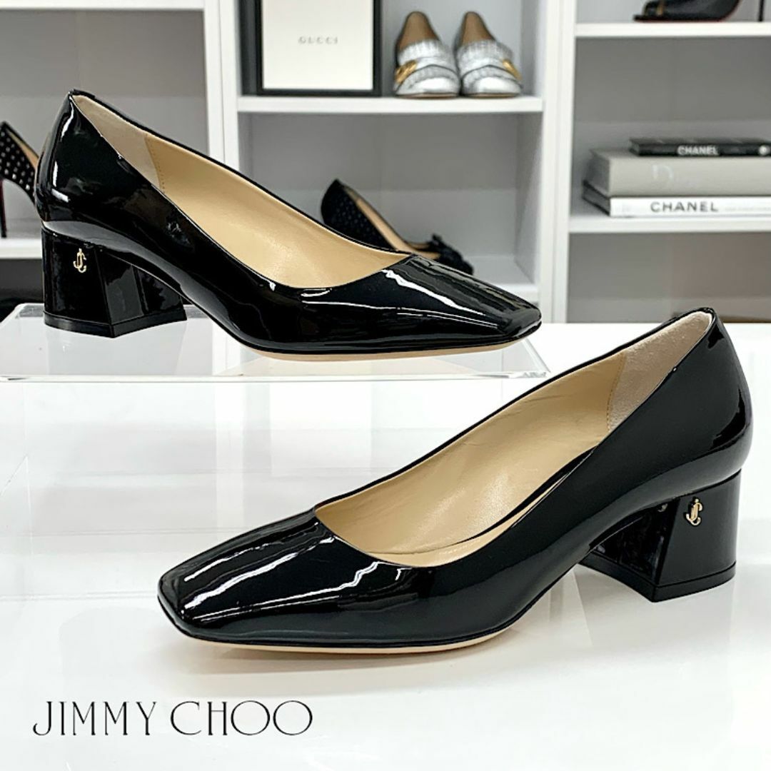 JIMMY CHOO(ジミーチュウ)の5586 未使用 ジミーチュウ DIANNE パテント パンプス ブラック レディースの靴/シューズ(ハイヒール/パンプス)の商品写真