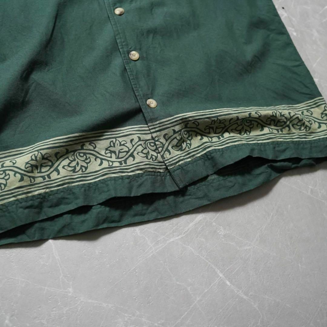 Timberland(ティンバーランド)のMサイズ　ティンバーランド　半袖シャツ　90s グリーン　コットン メンズのトップス(シャツ)の商品写真