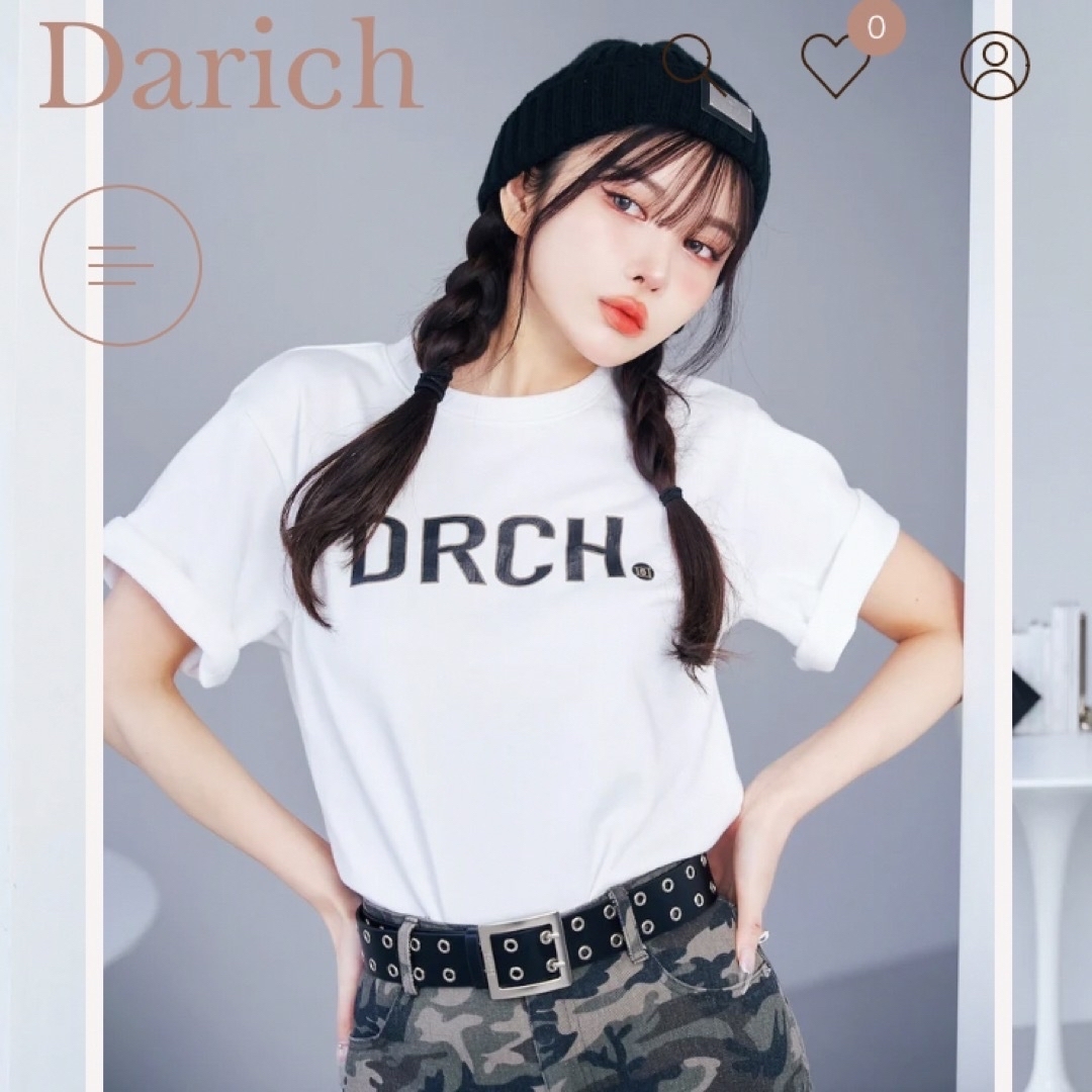 Darich(ダーリッチ)のボックスロゴTシャツ　ホワイト　Darich ダーリッチ レディースのトップス(Tシャツ(半袖/袖なし))の商品写真