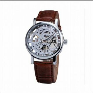 ◆◇◆ SALE ◆◇◆ 新品 シースルー メカニカル 腕時計 ブラウン 茶(腕時計(アナログ))